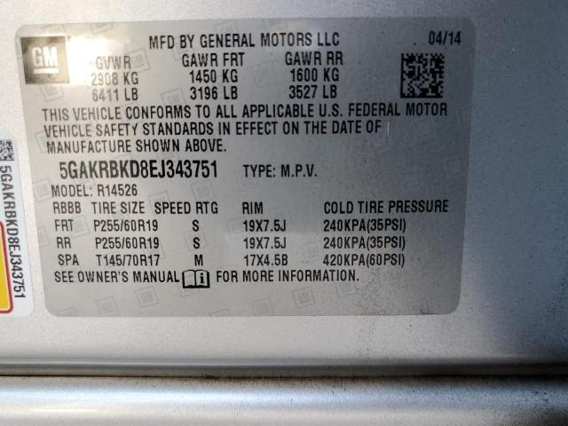 Photo 10 from auction – 2014 BUICK ENCLAVE with VIN 5GAKRBKD8EJ343751