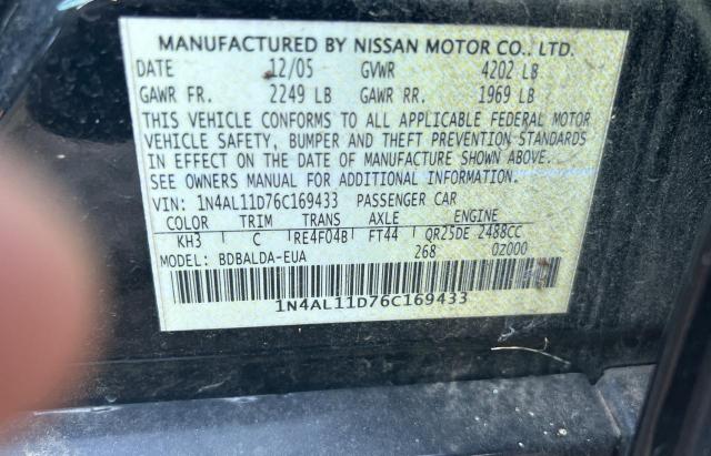 Photo 10 from auction – 2006 NISSAN ALTIMA S with VIN 1N4AL11D76C169433
