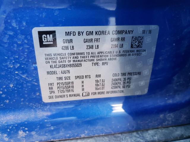 Photo 10 from auction – 2017 BUICK ENCORE PRE with VIN KL4CJASBXHB055029