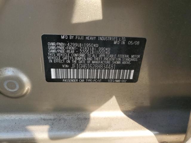 Photo 10 from auction – 2008 SUBARU IMPREZA 2. with VIN JF1GH61628H834481
