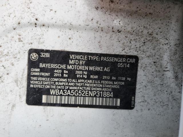Photo 10 from auction – 2014 BMW 328 I with VIN WBA3A5G52ENP31884