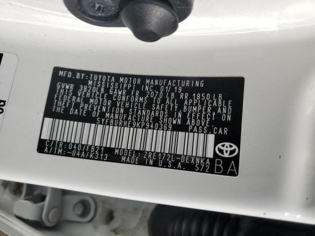 Photo 10 from auction – 2019 TOYOTA COROLLA L with VIN 5YFBURHE9KP940369