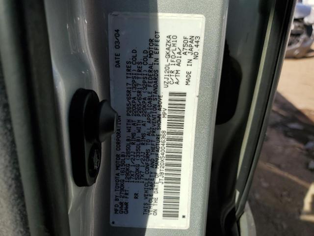 Photo 10 from auction – 2004 LEXUS GX 470 with VIN JTJBT20X540046368