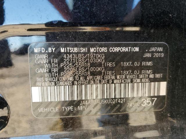 Photo 10 from auction – 2019 MITSUBISHI OUTLANDER with VIN JA4AP3AU5KU021421