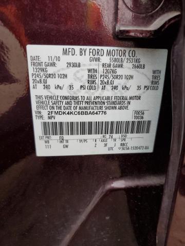 Photo 10 from auction – 2011 FORD EDGE LIMIT with VIN 2FMDK4KC6BBA64776