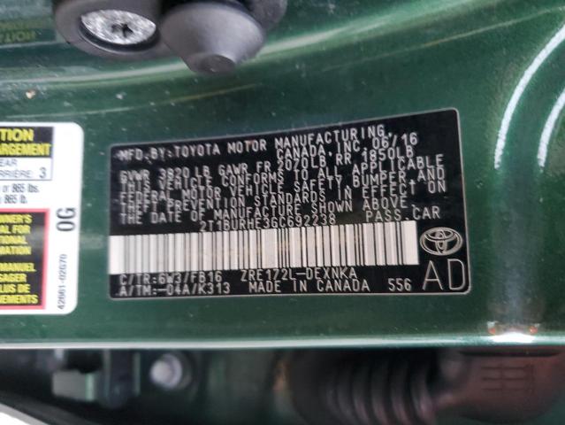 Photo 10 from auction – 2016 TOYOTA COROLLA L with VIN 2T1BURHE3GC692238