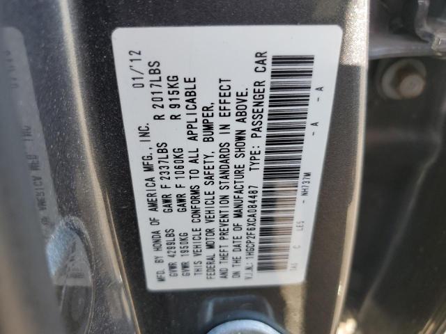 Photo 10 from auction – 2012 HONDA ACCORD SE with VIN 1HGCP2F6XCA084487