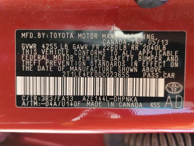 Photo 10 from auction – 2013 TOYOTA COROLLA MA with VIN 2T1LE4EE0DC023655