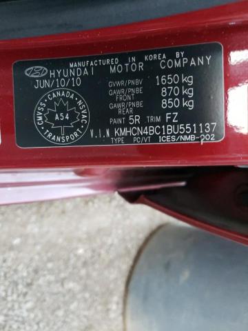 Photo 10 from auction – 2011 HYUNDAI ACCENT GLS with VIN KMHCN4BC1BU551137