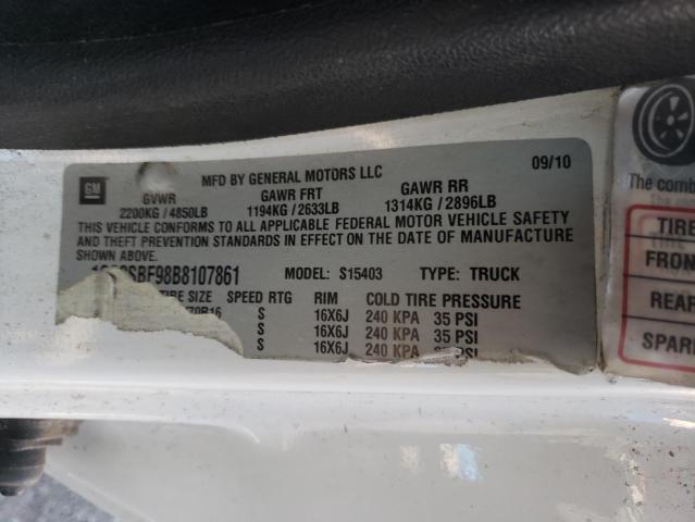 Photo 10 from auction – 2011 CHEVROLET COLORADO with VIN 1GCCSBF98B8107861