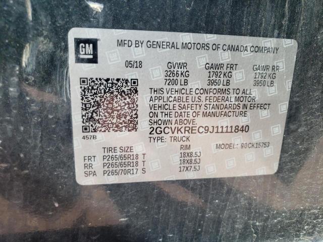 Photo 10 from auction – 2018 CHEVROLET SILVERADO with VIN 2GCVKREC9J1111840