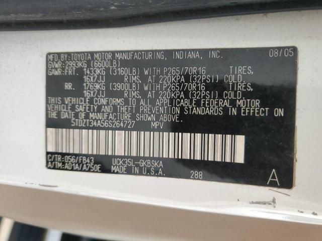 Photo 10 from auction – 2006 TOYOTA SEQUOIA SR with VIN 5TDZT34A56S264727