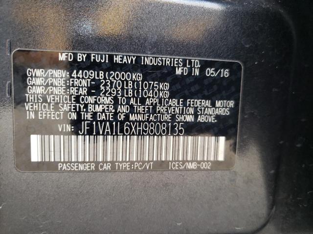Photo 10 from auction – 2017 SUBARU WRX LIMITE with VIN JF1VA1L6XH9808135