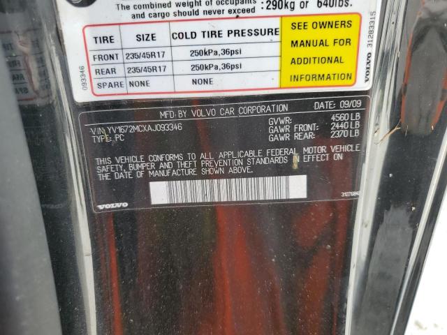 Photo 10 from auction – 2010 VOLVO C70 T5 with VIN YV1672MCXAJ093346