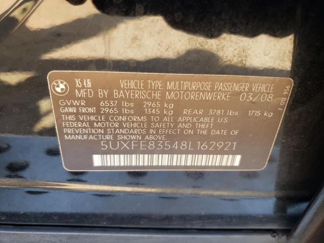 Photo 10 from auction – 2008 BMW X5 4.8I with VIN 5UXFE83548L162921