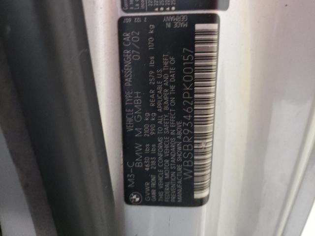Photo 10 from auction – 2002 BMW M3 with VIN WBSBR93462PK00157