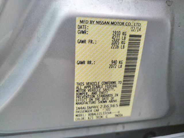 Photo 10 from auction – 2015 NISSAN ALTIMA 2.5 with VIN 1N4AL3AP4FC236365