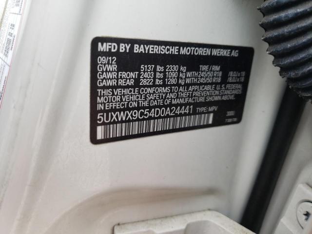 Photo 10 from auction – 2013 BMW X3 XDRIVE2 with VIN 5UXWX9C54D0A24441
