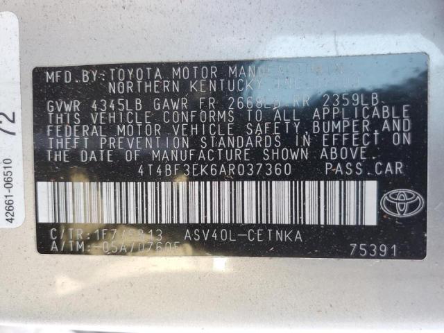Photo 10 from auction – 2010 TOYOTA CAMRY BASE with VIN 4T4BF3EK6AR037360