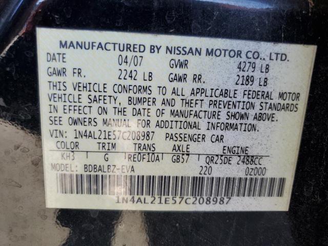 Photo 10 from auction – 2007 NISSAN ALTIMA 2.5 with VIN 1N4AL21E57C208987