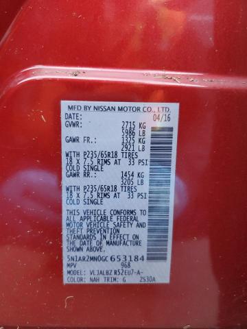 Photo 10 from auction – 2016 NISSAN PATHFINDER with VIN 5N1AR2MN0GC653184