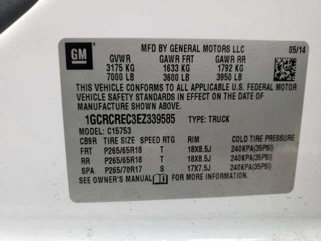 Photo 10 from auction – 2014 CHEVROLET SILVERADO with VIN 1GCRCREC3EZ339585