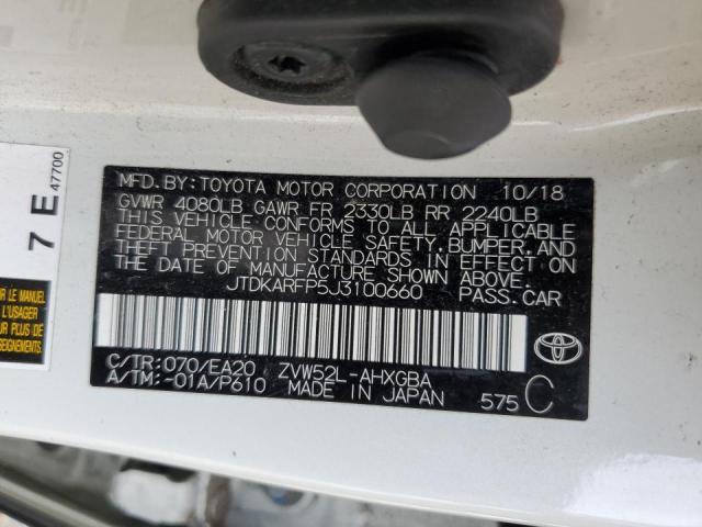 Photo 10 from auction – 2018 TOYOTA PRIUS PRIM with VIN JTDKARFP5J3100660