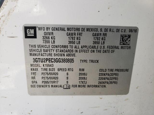Photo 10 from auction – 2016 GMC SIERRA K15 with VIN 3GTU2PEC3GG380805
