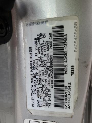 Photo 10 from auction – 2003 TOYOTA CAMRY LE with VIN 4T1BE32K33U699269