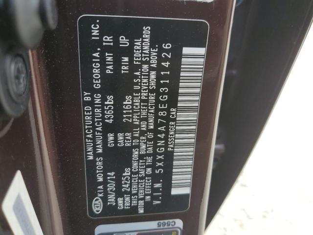 Photo 10 from auction – 2014 KIA OPTIMA EX with VIN 5XXGN4A78EG311426