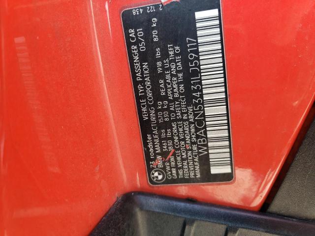 Photo 10 from auction – 2001 BMW Z3 3.0 with VIN WBACN53431LJ59117