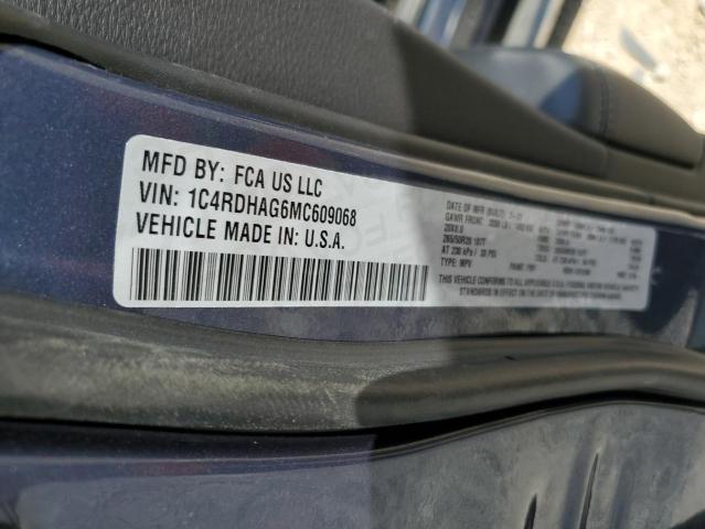 Photo 10 from auction – 2021 DODGE DURANGO SX with VIN 1C4RDHAG6MC609068