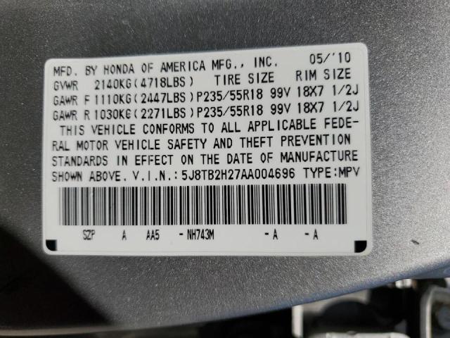 Photo 10 from auction – 2010 ACURA RDX with VIN 5J8TB2H27AA004696