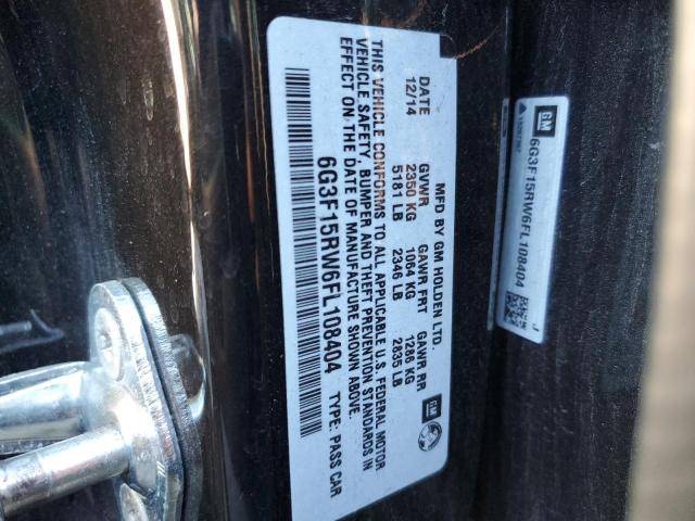 Photo 10 from auction – 2015 CHEVROLET SS with VIN 6G3F15RW6FL108404