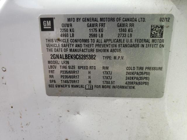 Photo 10 from auction – 2012 CHEVROLET EQUINOX LS with VIN 2GNALBEK9C6285382