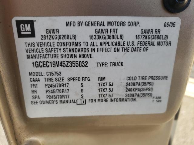 Photo 10 from auction – 2005 CHEVROLET silverado with VIN 1GCEC19V45Z355032