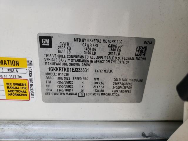 Photo 10 from auction – 2014 GMC ACADIA DEN with VIN 1GKKRTKD1EJ333331
