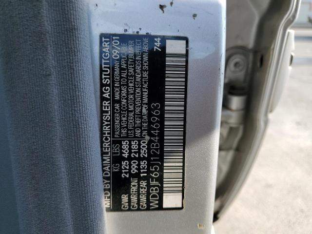 Photo 10 from auction – 2002 MERCEDES-BENZ E 320 with VIN WDBJF65J12B446963