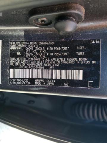 Photo 10 from auction – 2016 TOYOTA 4RUNNER SR with VIN JTEBU5JR2G5344266
