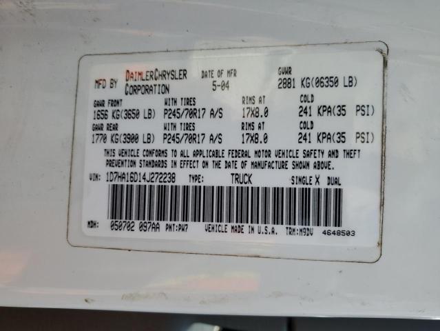 Photo 10 from auction – 2004 DODGE RAM 1500 S with VIN 1D7HA16D14J272238