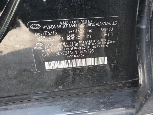Photo 10 from auction – 2017 HYUNDAI SONATA SE with VIN 5NPE24AF7HH439396