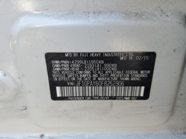Photo 10 from auction – 2015 SUBARU IMPREZA SP with VIN JF1GPAY60F8252906