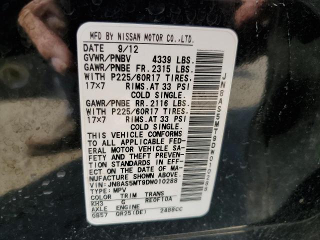 Photo 10 from auction – 2013 NISSAN ROGUE S with VIN JN8AS5MT9DW010288