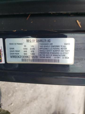 Photo 10 from auction – 2009 SMART FORTWO PAS with VIN WMEEK31X99K276578