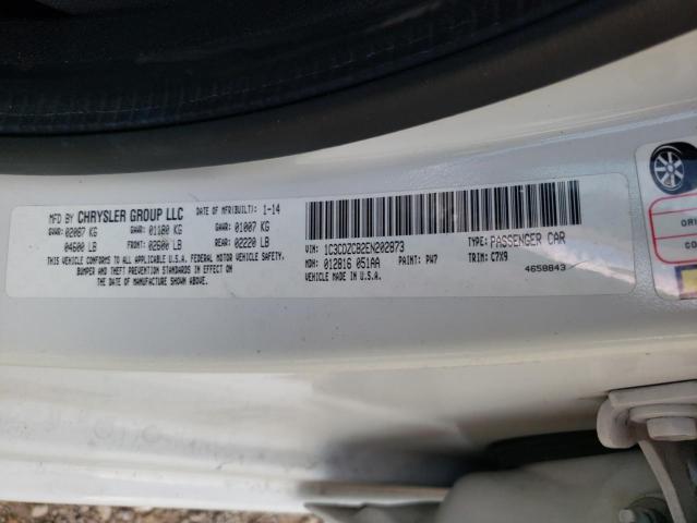 Photo 10 from auction – 2014 DODGE AVENGER SX with VIN 1C3CDZCB2EN202873
