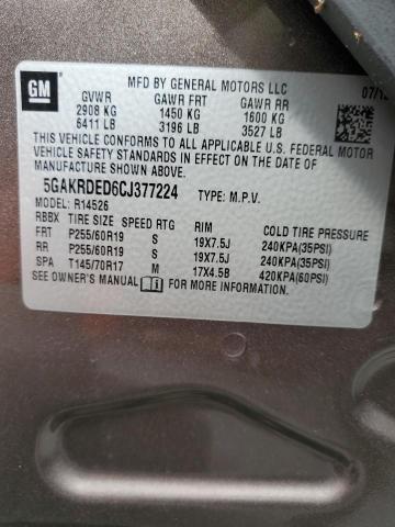 Photo 10 from auction – 2012 BUICK ENCLAVE with VIN 5GAKRDED6CJ377224