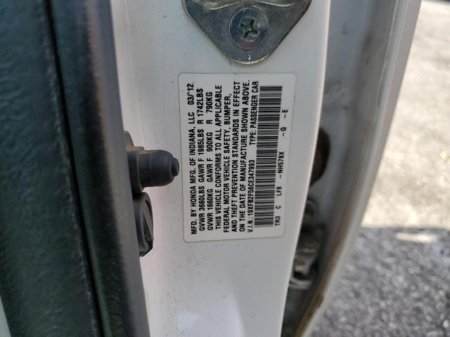 Photo 10 from auction – 2012 HONDA CIVIC LX with VIN 19XFB2F56CE347993