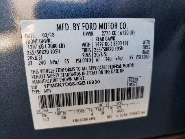 Photo 10 from auction – 2018 FORD EXPLORER X with VIN 1FM5K7D88JGB15930