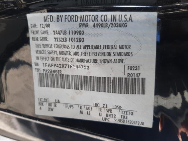 Photo 10 from auction – 2001 FORD MUSTANG GT with VIN 1FAFP42X71F144723