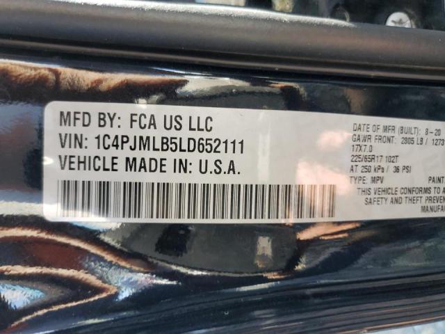 Photo 10 from auction – 2020 JEEP CHEROKEE L with VIN 1C4PJMLB5LD652111
